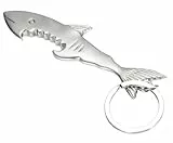 Portachiavi a forma di squalo con apribottiglie, colore argento/bottiglie, idea regalo per papà