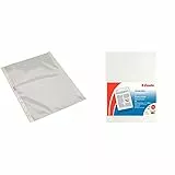 Esselte Buste Perforate Deluxe, in PPL Lucido, per Archiviare e Conservare Documenti in Formato 22x30 cm, Confezione da 50 Buste, 395097500