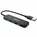 Beikell Hub USB 3.0, 4 Porte Hub USB Ultra Sottile per MacBook Air, Mac PRO/Mini, Windows XP/Vista/7/8/10, Linux, XPS - Trasmissione Dati Alta velocità (5 Gbps) e Sincronizzazione