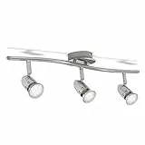 B.K.Licht Faretti LED da soffitto orientabili, Plafoniera LED, include 3 lampadine GU10 da 3W 250Lm, luce calda 3000K, lampadario moderno in metallo cromato per cucina o camera da letto, 230V, IP20