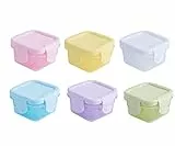 Mini Contenitori per Alimenti per Bambini,6 PCS Plastica Contenitori per Freezer con Coperchi Contenitori per Alimenti per Bambini per Bambini Alimenti Microonde 60ML