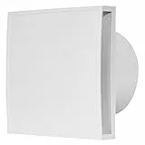 LIRAST Ventilatore da bagno bianco Ø 100 mm con timer – Ventilatore/ventilatore per una ventilazione efficiente in bagno cucina WC