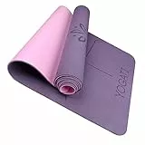 YOGATI - Tappetino Yoga antiscivolo e spesso. Tappetino da yoga con segni di allineamento del corpo. Tappetino sportivo per adulti e bambini. Tappetino da palestra ideale per pilates e fitness. Yoga