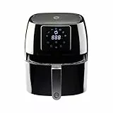 MasterChef Friggitrice Ad Aria Calda 4,5 Litri, 1600W Air Fryer Senza Olio con LED Display, 7 Programmi Preimpostati, Termostato Regolabile fino 200°C, Timer 60 Minuti, Cestello Facile da Pulire, Nero
