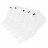 NAVYSPORT Calzini sportivi unisex in cotone con cuscino per corsa, palestra, allenamento, abbigliamento casual, per uomo e donna, Confezione da 6 (Taglia: 38-42, Bianco)