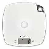 Moulinex BN1000 Compliss Bilancia da Cucina, Capacità fino 5 kg, Schermo LCD, Funzione Tara, Gancio per Appenderla, Bianco
