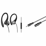 Philips Cuffie con Filo per Fitness e Sport/Microfono, IPX2 Resistenti al Sudore & Goobay 50090 Cavo di estensione per cuffie e audio AUX; a 3 pin; jack da 3,5 mm 3,5 mm maschio