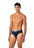 Emporio Armani Men's 3-Pack Bold Monogram Brief Slip Boxer, Black/Black/Black, L (Pacco da 3) Uomo