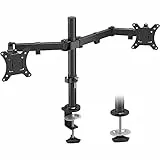 BONTEC Supporto per Doppio Monitor per Schermi 13-32' VESA 75x75/100x100, Bracci per Doppio Monitor Regolabili in Altezza con due Metodi di Montaggio, Inclinazione e Rotazione, Doppi Bracci