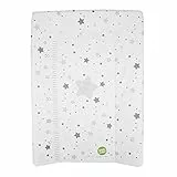 babyCalin Fasciatoio Luxury Star Grey 50 x 70 cm - Con tabella altezza stampata, 0.6 milliliters, 1 Piece, 1