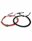 QianSiLi Bracciale Portafortuna Donna, Braccialetti Tibetano Buddista, Filo Rosso Del Destino, Regalo Di Fortuna Per Mamma Papa Nonno Nonna Amici Fidanzato Fidanzata Regali Per Lei Lui