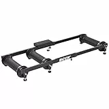 HOMCOM Rullo per Bicicletta Portatile Allenamento Fitness da Casa, Supporto Bici da Terra con Lunghezza Regolabile 49 × 16 × 82-137cm