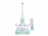 BEPER 40.918 Spazzolino Elettrico con Clessidra da 3 minuti per tenere il tempo di pulizia ai bambini, funziona con 2 batteria AA, Fantasia con animali
