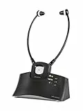 Meliconi HP Steto Digital, Cuffia Wireless TV Stereo con Base di Ricarica, Cuffie TV Stetoscopiche con Microfono, Durata 8 Ore, Collegamento Analogico 3.5mm e Digitale, Auto-Tuning, Portata 20m, Nero