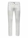 ONLY & SONS Onsloom Life Slim Twill 4452 Pantaloni, Bianco, 30W x 32L Uomo