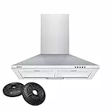 CIARRA CBCS6201 Classe A Cappa Aspirante 60 cm cappa da cucina 370m3/h 3 Velocità illuminazione a LED Evacuazione Esterna/Ricircolo-con Filtro per CBCF002X2