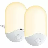Luce Notturna [2 pezzi] Luce Notturna LED con Sensore Crepuscolare Plug&Play Luce notturna bambini da presa per Camerette, Camere da Letto, Garage,Bagni,Bianco Caldo