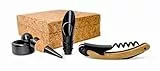vin bouquet - Set per Vino, Include cavatappi, versatore, Tappo e Anello a Goccia, Sughero, Originale