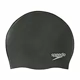 Speedo Unisex Adulto Plain Moulded Silicone Cap Cuffia da nuoto, Nero, Taglia Unica