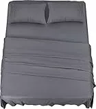 Utopia Bedding - Set Lenzuola Letto - Spazzolata Microfibra - Lenzuola e Federe (Grigio, Super King/Matrimoniale)
