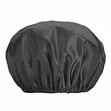 Cuffia da doccia impermeabile riutilizzabile a doppio strato per capelli, cuffia da doccia in EVA per la protezione dei capelli con fascia elastica, accessori da bagno (Nero)