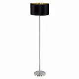 Eglo MASERLO Lampada da Terra E27, 60 W, Oro e Nero, 38 x 38 x 151 cm