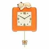 THUN - Orologio A Pendolo Country Con Gatto - Living, Arredare la casa - Idea Regalo - Linea Country - Ceramica, Meccanismo In Plastica - 20,5x4,5x24,7 cm h