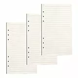PALUDO 3 Confezioni di Ricarica di Carta A6, 135 Fogli di Carta a Righe con 6 Fori Formato A6, Ricariche di Carta per Appunti, Agende, Planner, Diari, Schizzi