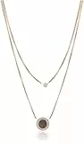 Fossil Collana Da Donna Misty Autumn, Lunghezza Totale: 42+46+5Cm Catena Di Estensione Collana In Acciaio Inossidabile Oro Rosa, JF02953791