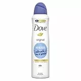 Dove, Deodorante Original Spray, con Crema Idratante e Oli Naturali, Antitraspirante, Senza Alcool, Pelle Asciutta Fino a 48 Ore, Profumazione Delicata, Deodorante Uomo e Donna, 150 ml