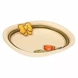 Thun, Svuotatasche in Ceramica Decorata a Mano con Decorazioni Floreali, Linea Country, 18x13.5x3 cm