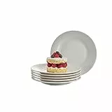 Pasabahce Set di 6 piatti da dessert in porcellana, collezione vuota, 19,5 cm, set di 6 piatti da dessert, piatti da colazione, set di piatti da dessert, stoviglie in porcellana, eleganti stoviglie