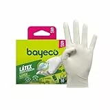 Bayeco - Guanti monouso in lattice - Colore bianco - Ambidestro - Adatti al contatto con gli alimenti - Massima sensibilità - Confezione da 30 pezzi - Taglia S
