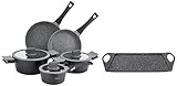Tognana Ambiziosa Batteria, Alluminio Pressofuso, Nero & Sphera Grill Rettangolare, Alluminio