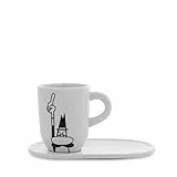 Bialetti Y0TZ101-Mug Omino con Piattino, 340 ml, Porcellana
