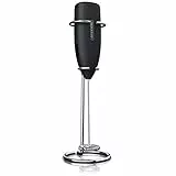 Arendo – Frullino Montalatte Milksky – L’originale frullino Montalatte a fruste con supporto in acciaio inox di Arendo - motore a 14.200 rpm - Frusta speciale – di facile pulizia – Morbido al tatto