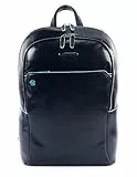 Piquadro Zaino Grande in Pelle per 15,60 Pollici, Scuola Unisex-Adulto, Blu Notte, Talla única