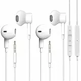 [2 Pack] Auricolari, Cuffie Cablate con Microfono/Telefonata e Controllo del Volume, alta definizione, Cuffie In-Ear da 3,5 mm per tutti i dispositivi Cuffie da 3,5 mm