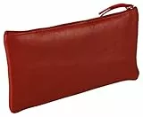 Clairefontaine 410068C - astuccio per la scuola Piatto in cuoio rosso 22x11 cm in vero cuoio d'agnello I Articoli per la scuola I astuccio per matite colorate I astuccio per matite I portapenne