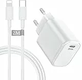 Caricatore Rapido USB C 20W with 2M Cavo for iPhone 14/14 Pro/ 14 Pro Max/ 14 Plus/ 13/12/11/XS/XR/X/8, AirPods, Sakahyro USBC Caricabatterie Spina Adattatore Alimentatore Presa Carica Muro Ricarica
