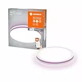 LEDVANCE ORBIS CIRCLE SMART+ WiFi apparecchio Ø 46cm, plafoniera LED rotonda dimmerabile per uso interno, 28W, temperatura colore da 3000 - 6500K, 2400 lumen, 2 luci per luce bianca e colorata, bianco