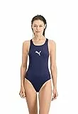 PUMA Damen Racerback Badeanzug, Navy, L Donna