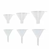 KENZIUM - Confezione Da 3 x Imbuti a Stelo Lungo e 3 x Imbuti a Stelo Corto | Diametro Superiore: 65, 90 e 100 mm | In Plastica | Ideale Laboratorio E Insegnamento