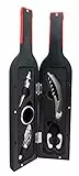 vin bouquet - Set Regalo per Vino, Include Sughero, versatore, Tappi, tagliacapsule e Anello a Goccia, Colore: Nero