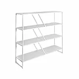 Cribel Libreria Otis Plus 4 Ripiani Met. Bianco Bordo PVC, 30 x 120 x 120 cm