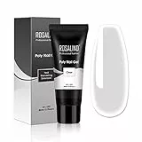 Trasparente Poly Nail Gel 80ml, ROSALIND Ricostruzione Unghie Gel Acrilico per Unghie Ispessente, Gel Extension per Unghie per Principianti e Professionisti Manicure da Salone