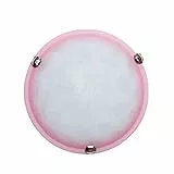 Generico Plafoniera In Vetro Satinato Duna Classica Con Gancio Cromato, Plafoniere Soffitto Per Cameretta Bambini, Plafoniera Da Bagno, plafoniera soffitto da soggiorno e da ufficio. (Rosa D40)