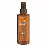 PIZ BUIN, Olio Solare Intensificatore dell’Abbronzatura, Tan & Protect, 15SPF, Filtro Solare UVA/UVB, 150ml