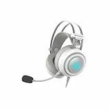 Newskill Drakain Ivory – Cuffie da gioco stereo RGB multipiattaforma con microfono flessibile e regolabile, Colore: Bianco