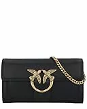 Pinko, LOVE ONE WALLET C VITELLO SETA Donna, Z99Q NERO-ANTIQUE GOLD, size